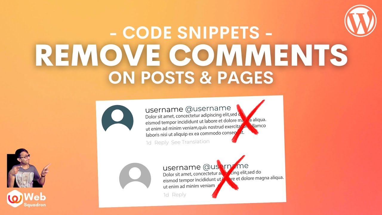 Remove Comments from Posts and Pages - Free WordPress Code Snippet