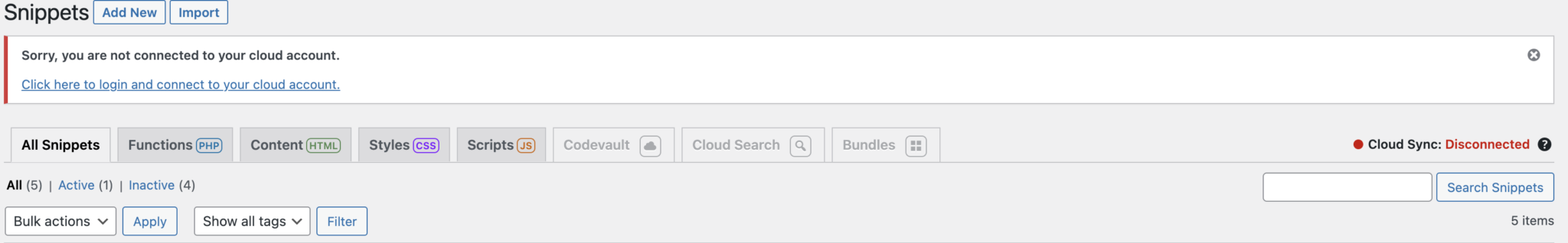 Code Snippets Cloud set-up guide - Code Snippets
