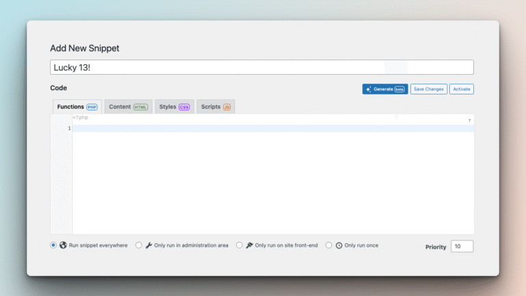Rectangular Code Sniipt Lucky 13! Celebrating 13 Years of Code Snippets Plugin (on Friday the ...