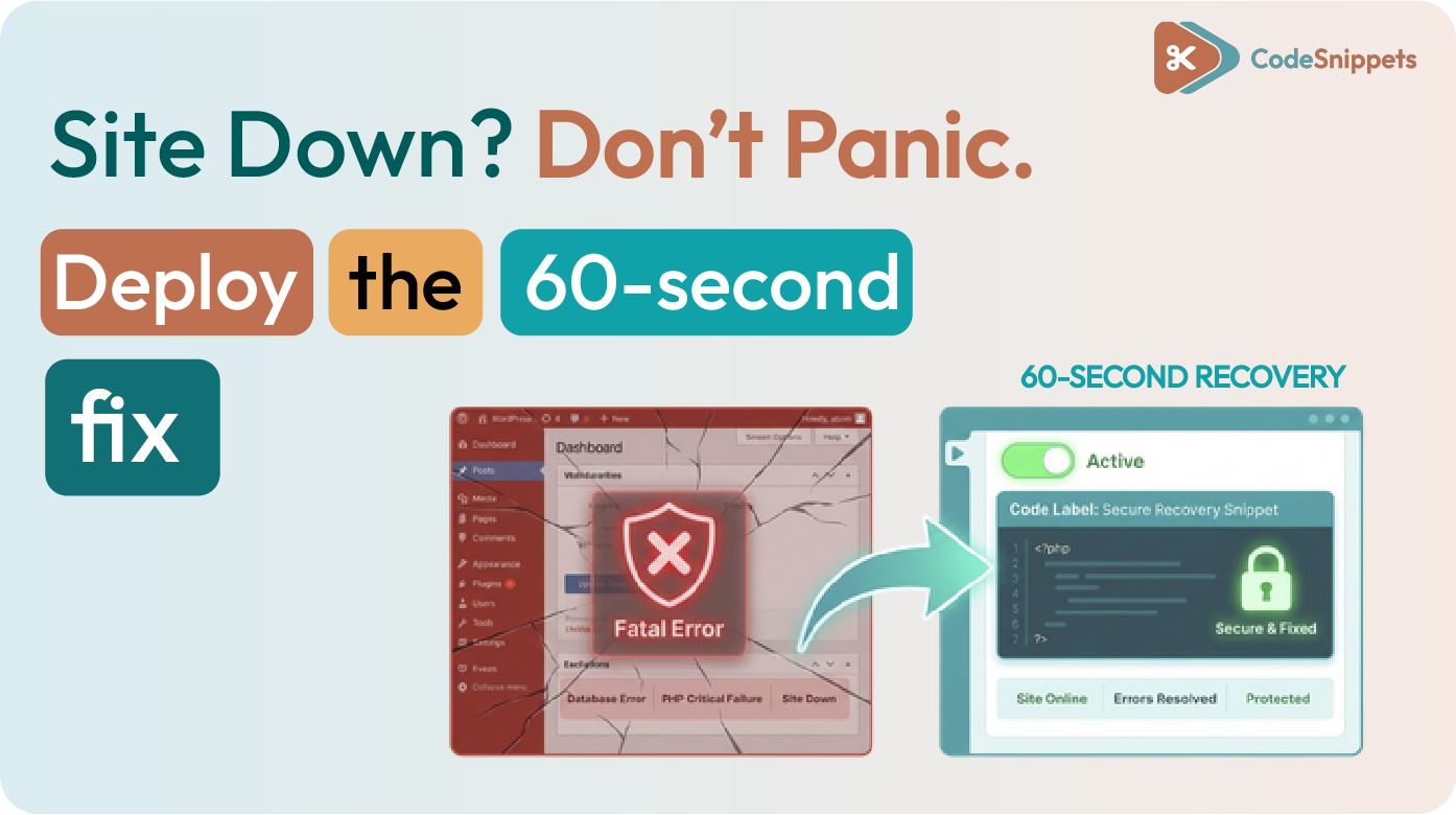 Recover WordPress snippet error