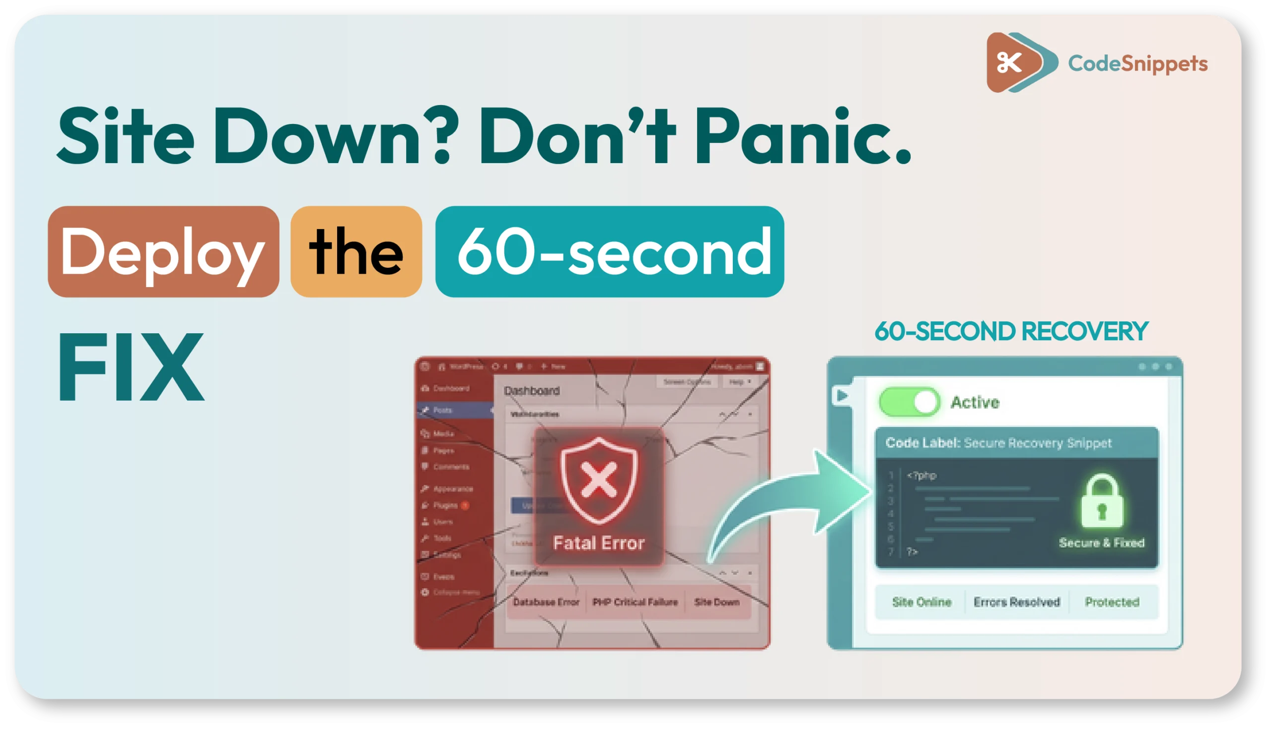 Recover WordPress snippet error